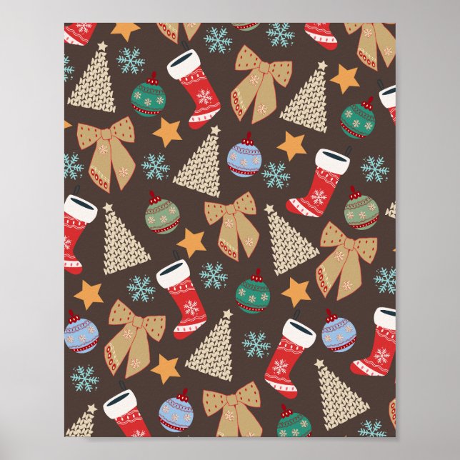 Cute Christmas Brown Poster (Vorne)