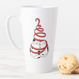 Cute Christmas cat couples in love minimalist  Milchtasse