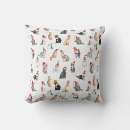Cute Christmas Cat Pattern Pillow  Kissen