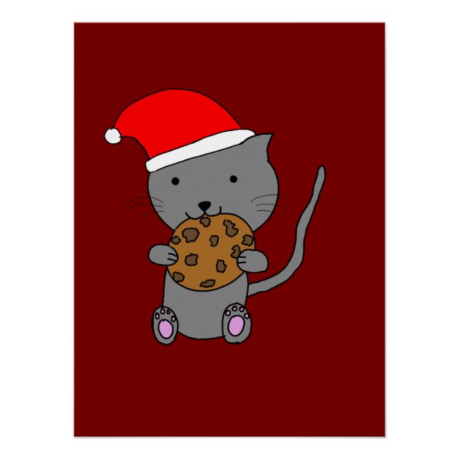 Cute Christmas Cat Poster (Vorderseite)