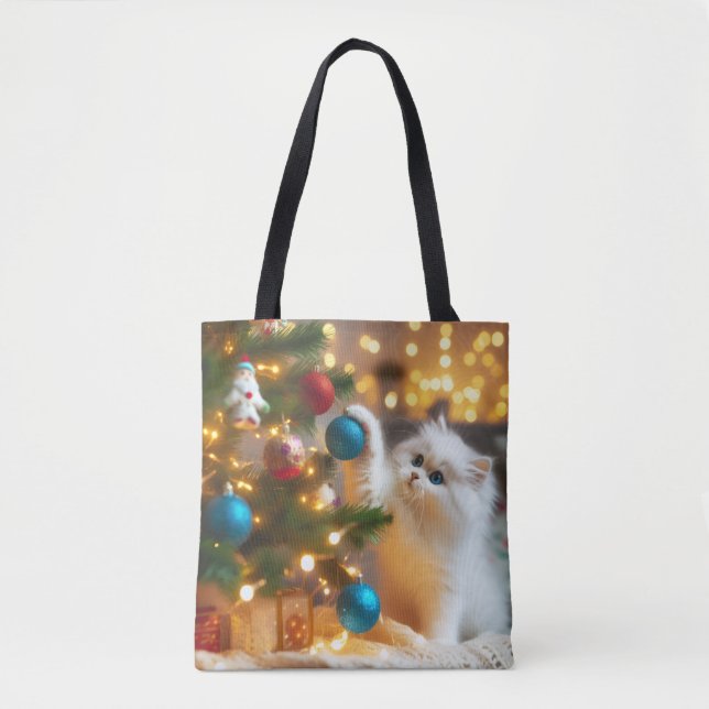 Cute Christmas Cat Tote Bag (Vorderseite)