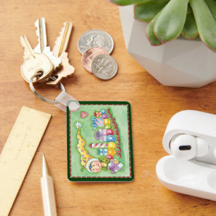 Cute Christmas Caterpillar Train with Presents Schlüsselanhänger