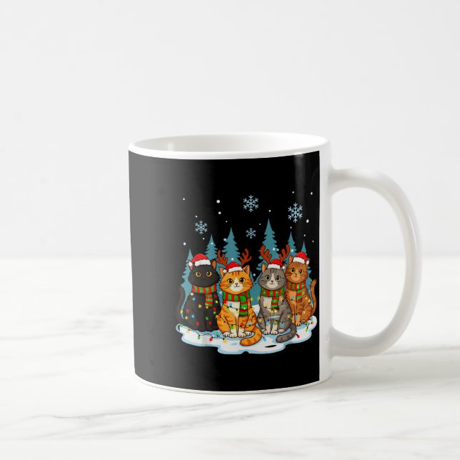 Cute Christmas Cats Funny Holiday Kitten Lights Sa Kaffeetasse (Rechts)