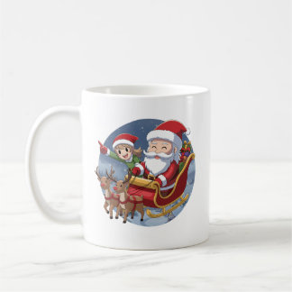 Cute Christmas Chibi Santa and Elf – Holiday Illus Kaffeetasse