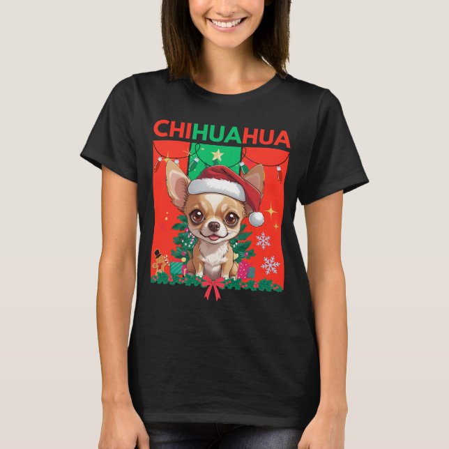 Cute Christmas Chihuahua | Festive Holiday Dog T-Shirt (Vorderseite)