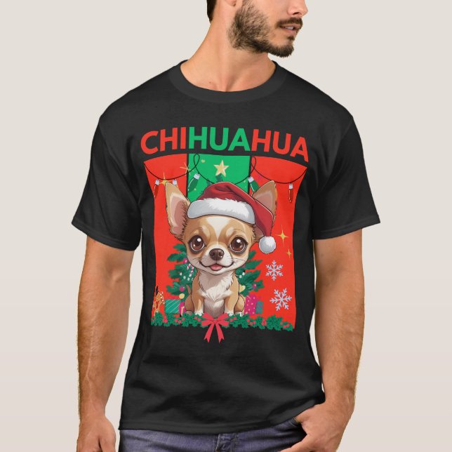 Cute Christmas Chihuahua | Festive Holiday Dog T-Shirt (Vorderseite)