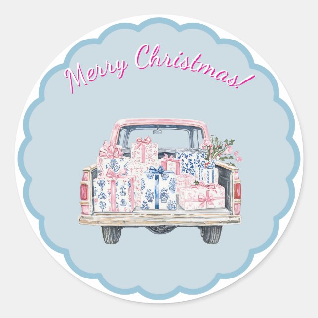 Cute Christmas Chinoiserie Sticker (Vorderseite)