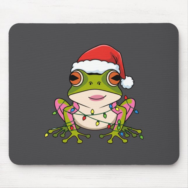 Cute Christmas Coqui Frog _ Holiday Puerto Rican L Mousepad (Vorne)
