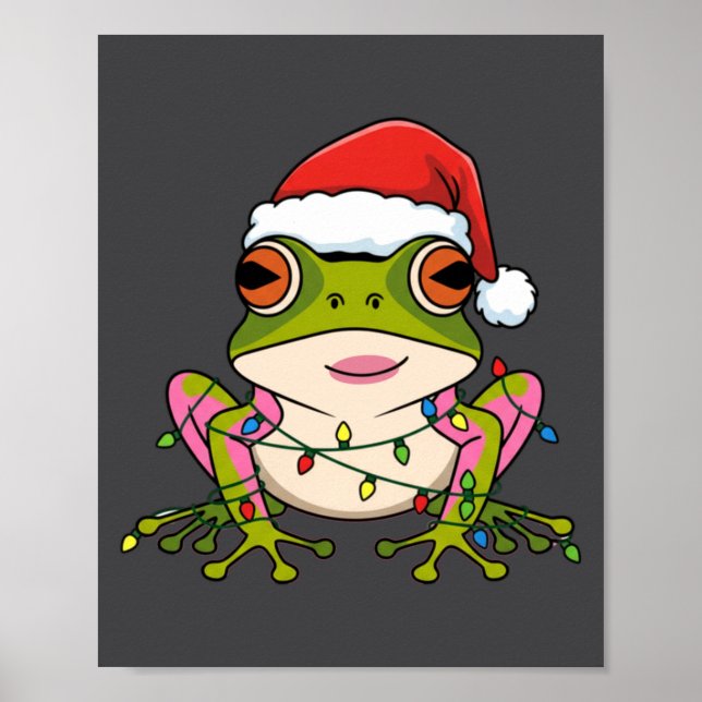 Cute Christmas Coqui Frog _ Holiday Puerto Rican L Poster (Vorne)