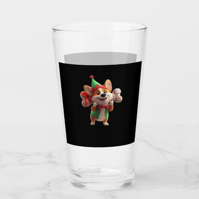 Cute Christmas Corgi Classic T-Shirt Glas (Vorderseite)