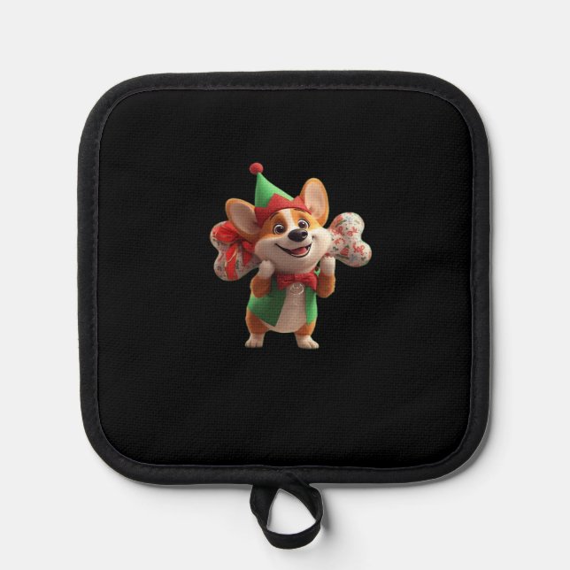 Cute Christmas Corgi Classic T-Shirt Topflappen (Vorderseite)