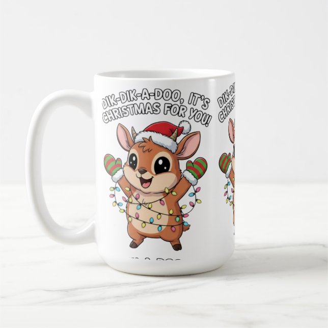 Cute Christmas Dik-Dik – Festive Holiday Lights &  Kaffeetasse (Links)