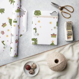 Cute Christmas Dinosaur Holiday Design wrapping  Geschenkpapier