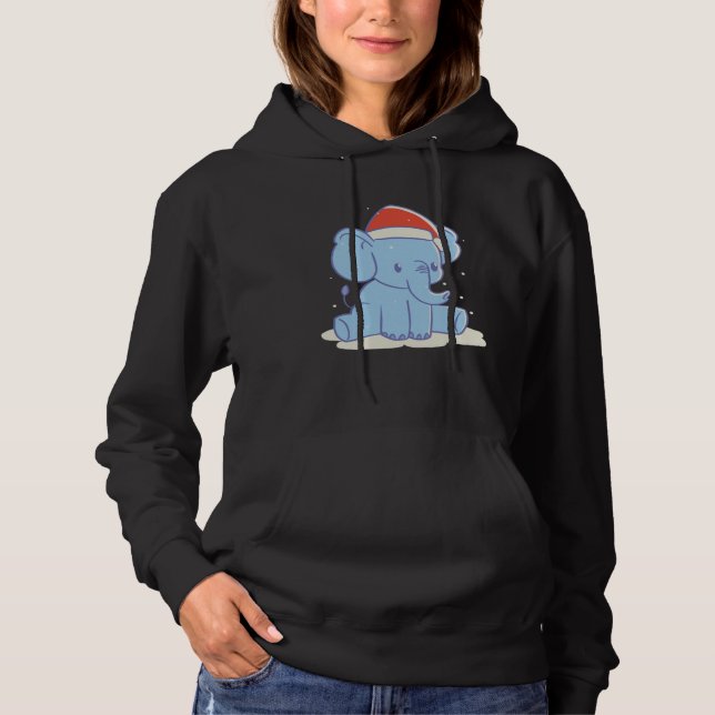 Cute Christmas Elephant Hoodie (Vorderseite)