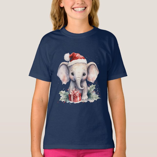 Cute Christmas Elephant T-Shirt (Vorderseite)