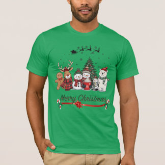 Cute Christmas Friends Shirt, Merry Christmas Squa T-Shirt