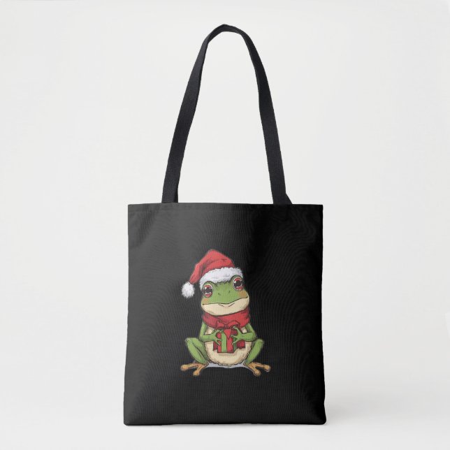 Cute Christmas Frog Sweater - Santa Frog Holding G (Vorderseite)