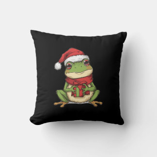Cute Christmas Frog Sweater - Santa Frog Holding G Kissen