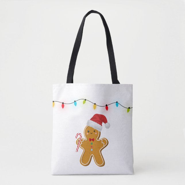 Cute Christmas Gingerbread Man Tote Bag (Vorderseite)