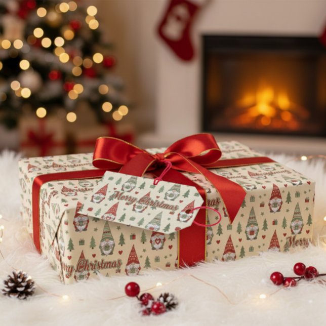 Cute Christmas Gnome Gift Tag Geschenkanhänger (Von Creator hochgeladen)