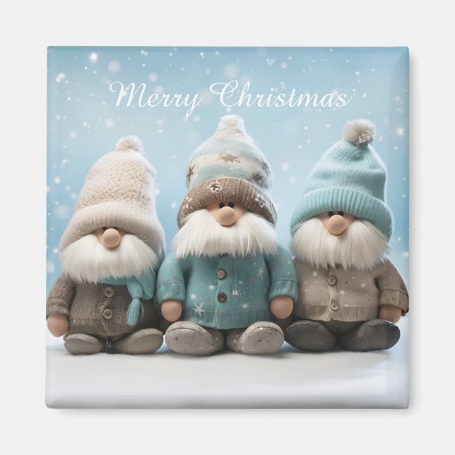 Cute Christmas Gnome Magnet (Vorne)