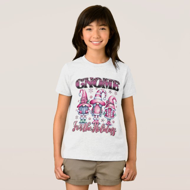 Cute Christmas Gnomes T-Shirt Tri-Blend Shirt (Vorderseite Voll)