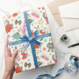 Cute Christmas Goose Illustration Pattern Ivory Geschenkpapier