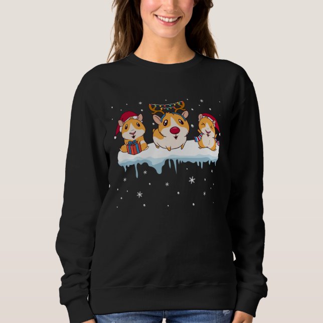 Cute Christmas Guinea Pigs  Holiday  Animal Sweatshirt (Vorderseite)