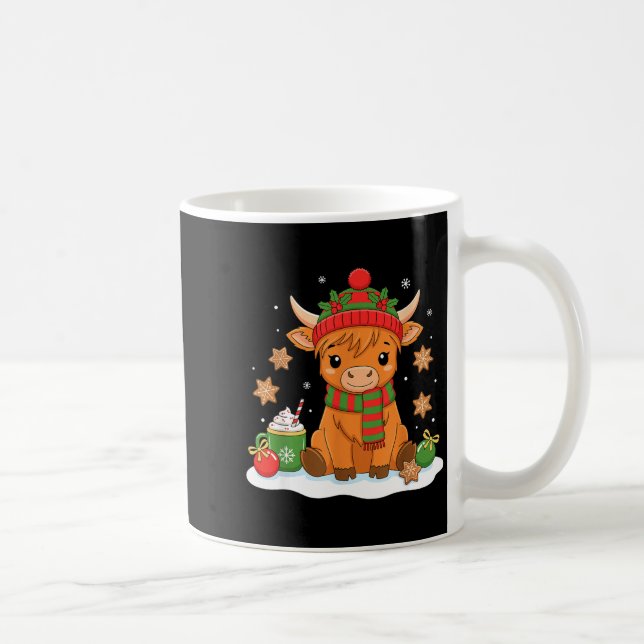 Cute Christmas Highland Cow Lover Xmas Women Farm  Kaffeetasse (Rechts)