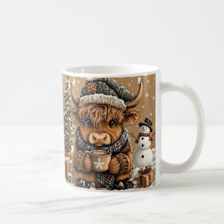 Cute Christmas Highland Cow Mug – Cozy Winter Mug Kaffeetasse