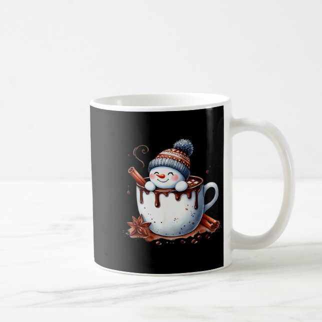 Cute Christmas Hot Chocolate Snowman  Kaffeetasse (Rechts)