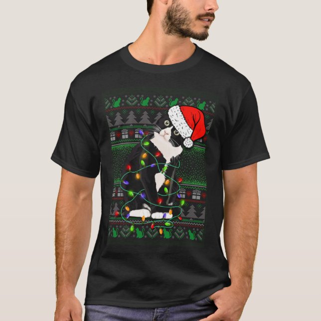 Cute Christmas jumper with cat motif T-Shirt (Vorderseite)