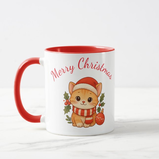 Cute Christmas Kitten Mug  Tasse (Links)
