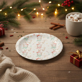 Cute Christmas Llama Paper Plates Pappteller