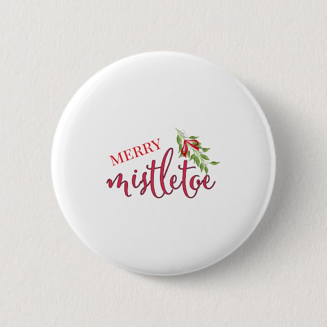 Cute Christmas Merry Mistletoe  Button (Vorderseite)