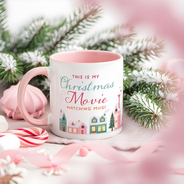 Cute Christmas Movie Watch Mug Pink Elf Workshop Tasse (Cute Christmas Movie Watch Mug Pink Elf Workshop)
