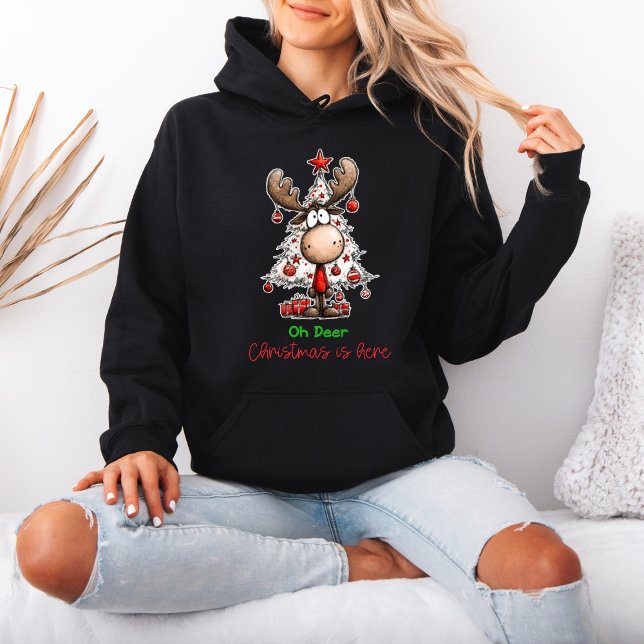 Cute Christmas “Oh Deer Christmas Is Here”  Hoodie (Von Creator hochgeladen)