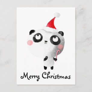 Cute Christmas Panda Bear Feiertagspostkarte