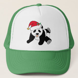 Cute Christmas Panda Bear in Santa Hat Truckerkappe