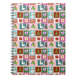Cute Christmas Patchwork Pattern Notizblock