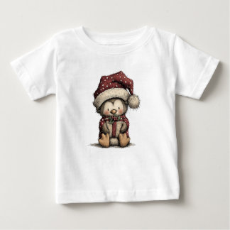 Cute Christmas Penguin Art Baby T-shirt