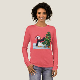 Cute Christmas Penguin T-Shirt Tri-Blend Shirt