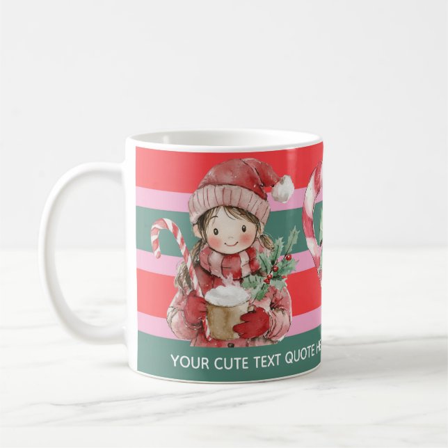 Cute Christmas Peppermint Girl Kaffeetasse (Links)