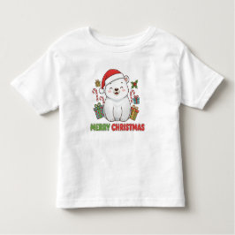 Cute Christmas Polar Bear Illustration Kleinkind T-shirt