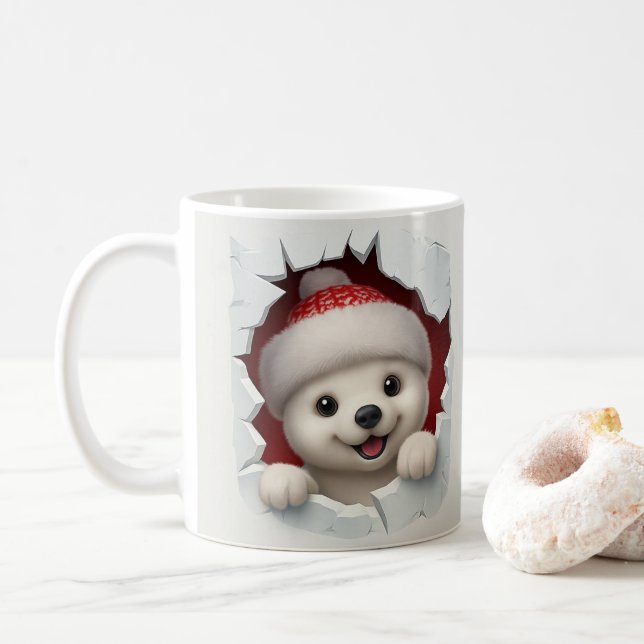 Cute Christmas Polar Bear Mug Kaffeetasse (Mit Donut)