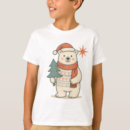 Cute Christmas Polar Bear | Scandinavian Winter T-Shirt