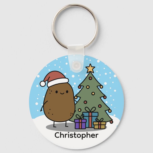 Cute Christmas Potato Custom Schlüsselanhänger (Vorderseite)