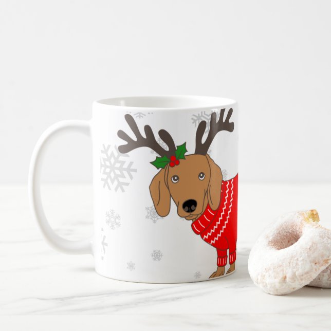 Cute Christmas Pup Kaffeetasse (Mit Donut)