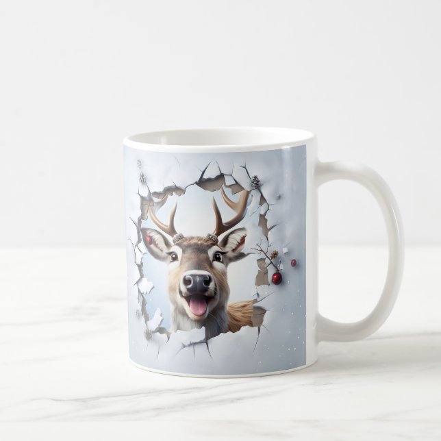 Cute Christmas Reindeer Mug | Cozy Winter Mug  Kaffeetasse (Rechts)