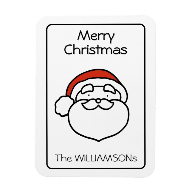 Cute Christmas Santa Clause with Red Hat Magnet (Vertikal)